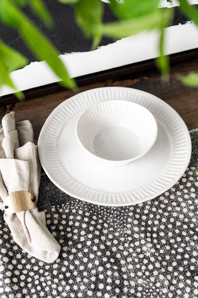 Chalk Hill plate white dinnerware place setting