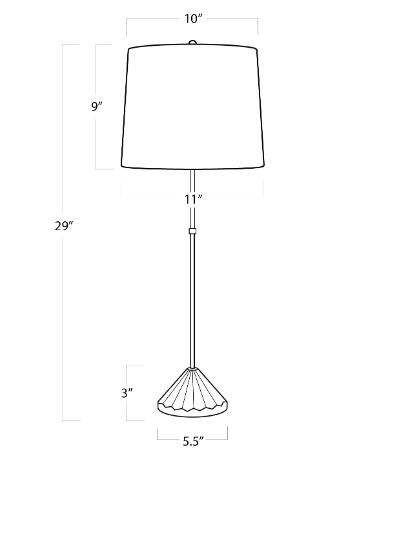 Parasol lamp dimensions with white background