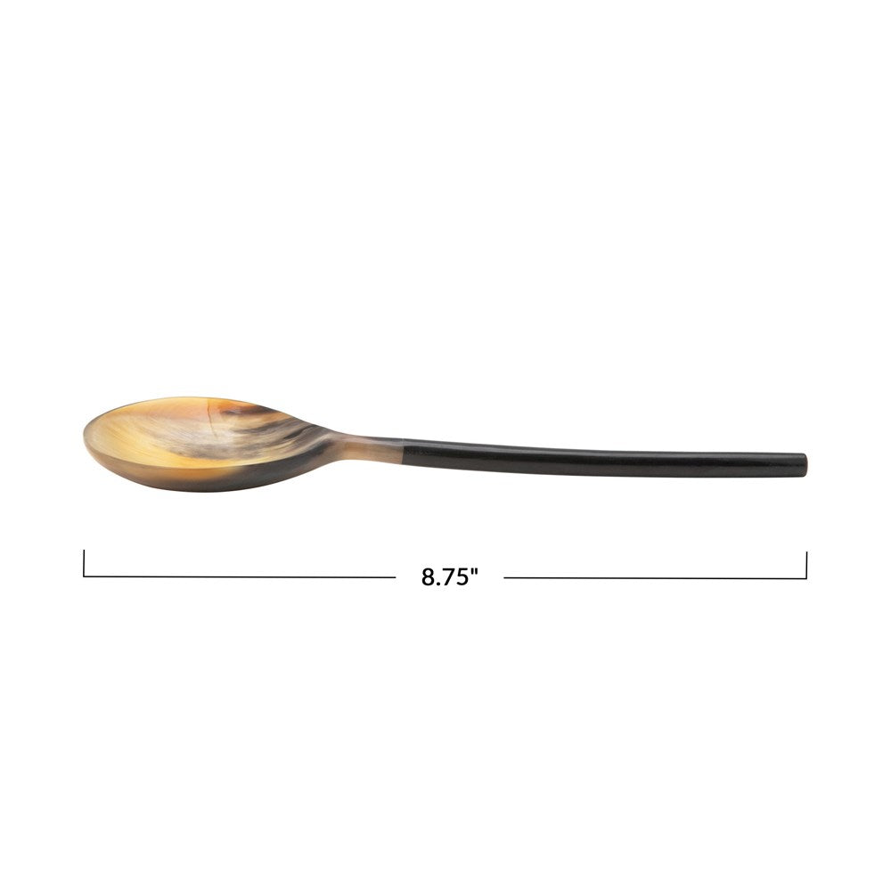 Side View of the Natural Horn Serving Spoon
