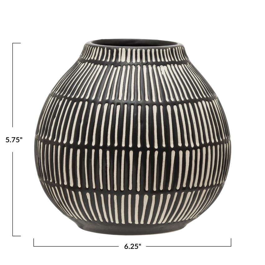 black and white stoneware vase 1