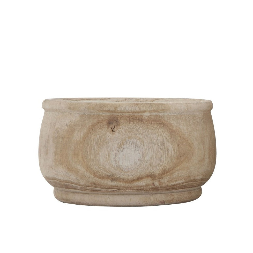 Round wood Paulownia pot 